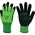 Bastion Soroca Cut 5 High-Vis Gloves – Black Micro Foam Nitrile Palm Coating (Pair - Large)