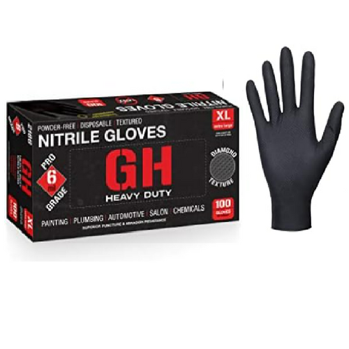 6 Mil Black Nitrile Gloves (Extra Large) – Heavy-Duty Protection