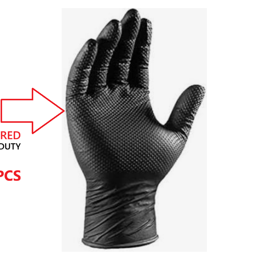 Rapid Nitrile Black Textured Gloves - 8 Mil Heavy Duty (Onyx Predator) - Size Small