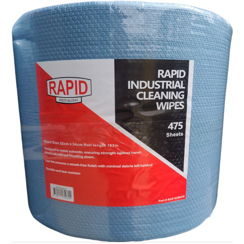 Rapid Industrial Cleaning Wipe Roll (Jumbo Roll) - Blue | 475 Sheets (162m)