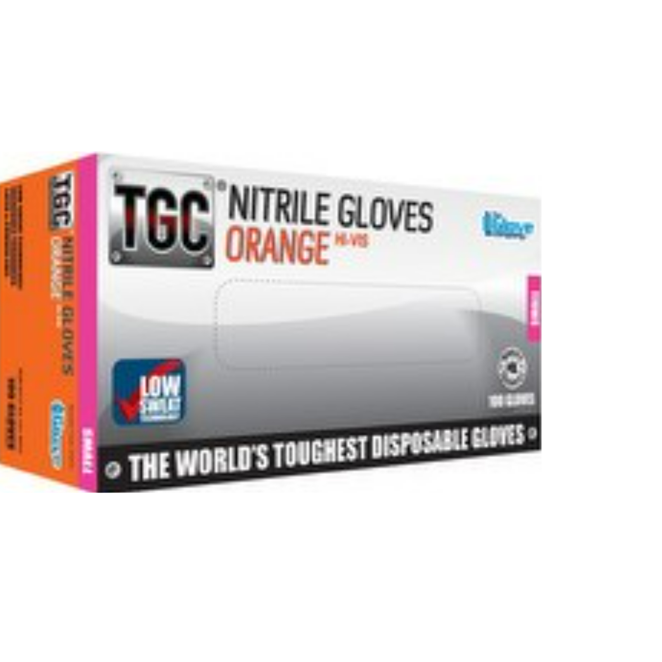 TGC Orange Nitrile Gloves (Small) – Heavy-Duty Diamond Grip (100 Pack)