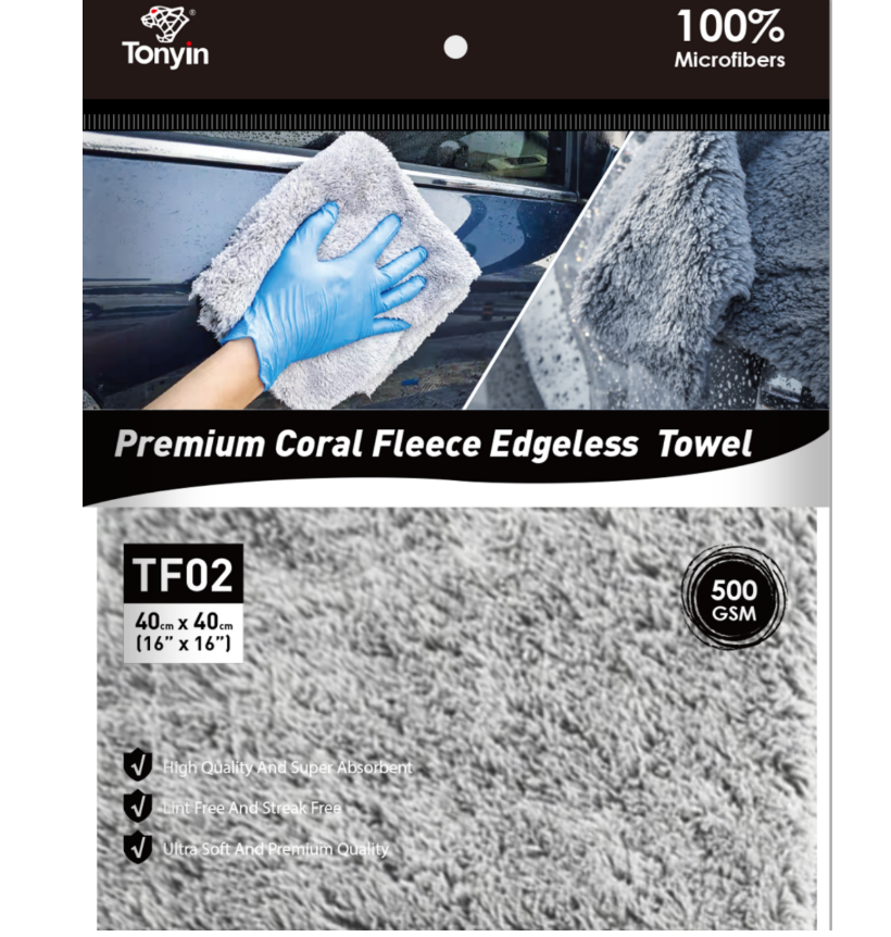 Tonyin Coral Fleece Microfiber Towel - 500GSM Seamless Edge