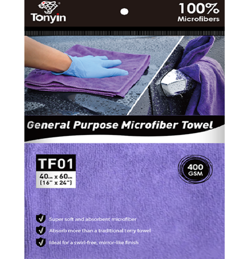 Tonyin General Purpose Microfiber Towel – 400GSM (Seamed)